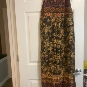 Free People Black and Gold Floral Jumpsuit